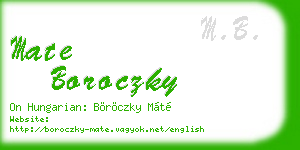 mate boroczky business card