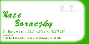 mate boroczky business card